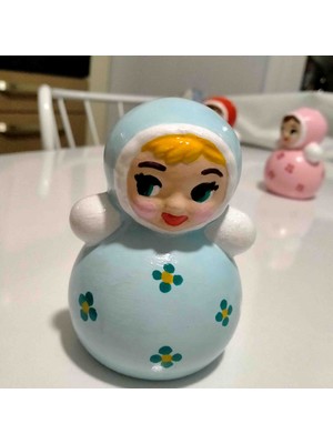 Mavi  Kartopu Kız Biblo 10CM ,  Çocuk, Genç Odası Biblo Dekoratif Aksesuar