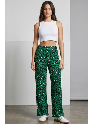 Cotenconcept Rahat Kalıp Yüksek Bel Bol Paça Viskon Karışım Kadın Pantolon