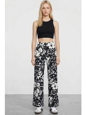 Cotenconcept Rahat Kalıp Yüksek Bel Bol Paça Viskon Karışım Kadın Pantolon