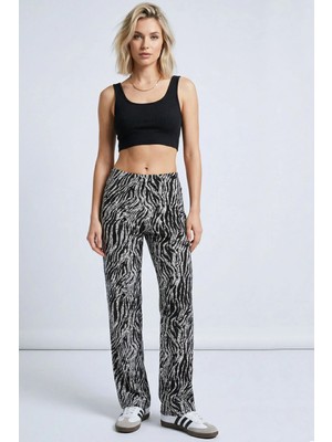 Cotenconcept Rahat Kalıp Yüksek Bel Bol Paça Viskon Karışım Kadın Pantolon