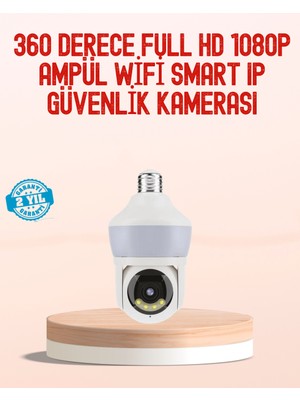 TeknoKapsül 360° Full Hd Wi-Fi Akıllı Ampül Kamera Gece Görüşlü