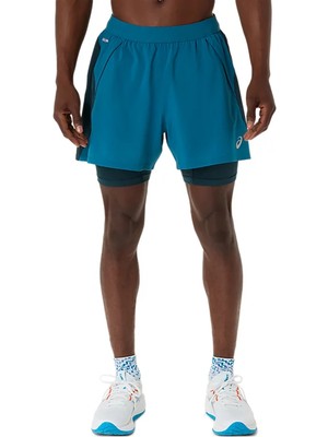Asics Road 2n1 5" Erkek Mavi Koşu Şort 2011D245-302