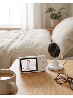 TeknoKapsül Sıcaklık Sensörlü Güvenli Bebek Kamerası Iki Yönlü Ses