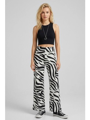 Cotenconcept Rahat Kalıp Yüksek Bel Bol Paça Viskon Karışım Kadın Pantolon