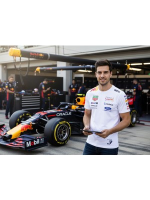 F1 2026 Yeni Sezon Özel Tasarım Baskılı Beyaz T-Shırt
