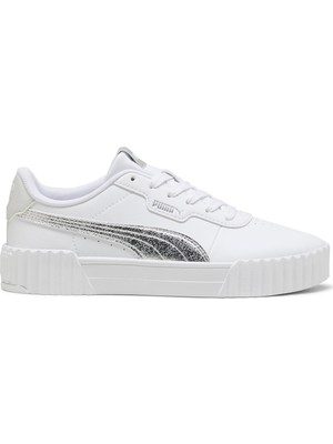 Puma Carina 3.0 Metallic Whisper Kadın Beyaz Sneaker Ayakkabı 40451101