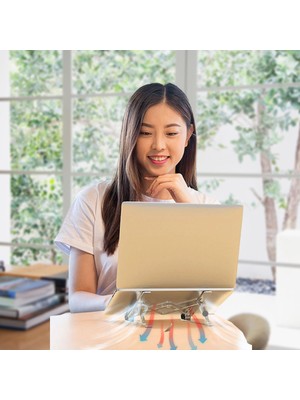 By Nevser® Ayarlanabilir Dizüstü Destek Tabanı Tamamen Katlanabilir Taşınabilir Laptop Yükseltici