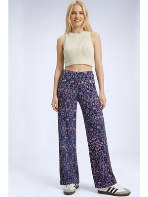 Cotenconcept Rahat Kalıp Yüksek Bel Bol Paça Viskon Karışım Kadın Pantolon