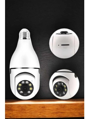 TeknoKapsül Ampul Görünümlü Güvenlik Kamerası Duylu Wifi Kamerası Dönebilen