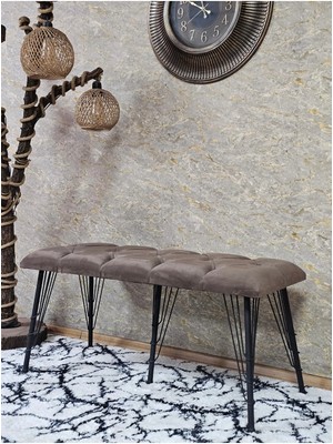 Sevinç Mobilya Metal Siyah Tel Ayaklı 100 cm Puf Bench - Puf - Bench - Oturak - Mutfak Oturağı - Antre Oturağı