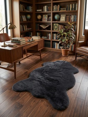 Soft Halı Kaliteli Antrasit Yumuşak Post Peluş