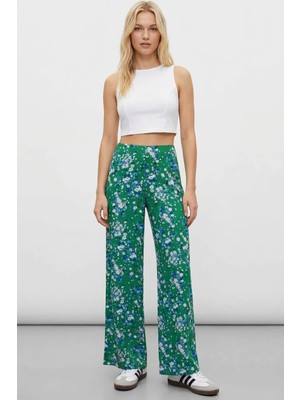 Cotenconcept Rahat Kalıp Yüksek Bel Bol Paça Viskon Karışım Kadın Pantolon