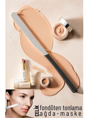 TeknoKapsül Turk Maske Sıvı Fondöten Tonlama Spatulası Çelik