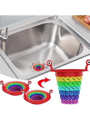 EkoAlışverişDünyam Mutfak - Banyo  Lavabo Filtresi Süzgeci Gökkuşağı Kademeli Drenaj Deliği Atık Filtresi