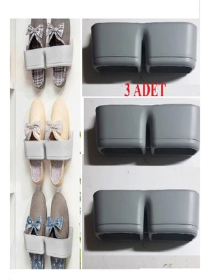 EkoAlışverişDünyam 3 Adet Banyo Terlik Tutucu - Kapı Arkası Pratik Raf - Terlik Tutucu