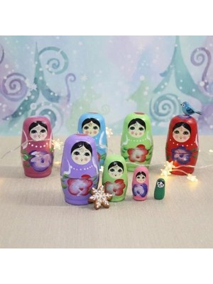 EkoAlışverişDünyam 4'lü Ahşap Matruşka