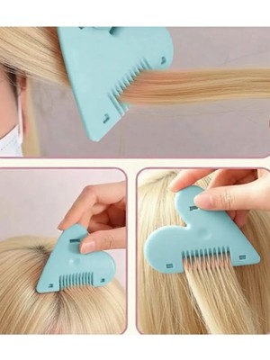 Caş Dekorasyon Mavi Renk Kalp Şekil Saç Kırık Alma Aparatı