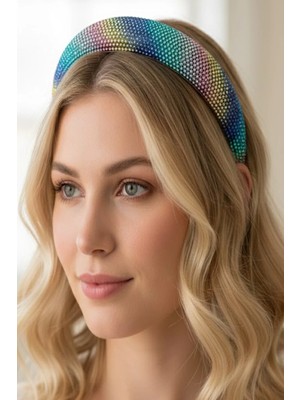 Caş Dekorasyon Karışık Renk Kristal Taşlı Taç