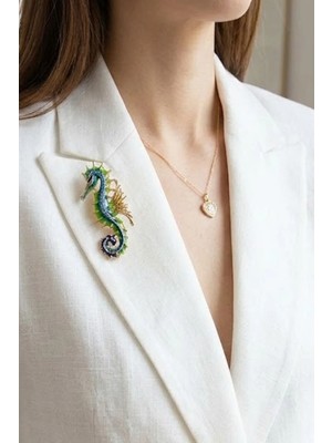 Caş Dekorasyon Deniz Atı Model Broş