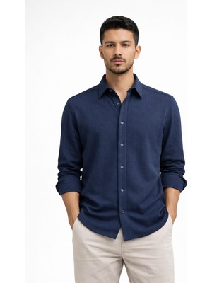 Classics Men Plus Barkod Uzun Kol Slim Fit Erkek Gömlek - 7580