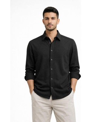 Classics Men Plus Barkod Uzun Kol Slim Fit Erkek Gömlek - 7580