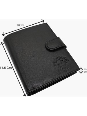 Westpolo Hakiki Deri Kağıt Para, Bozuk Para ve Bol Kart Bölmeli Erkek Cüzdanı - Siyah