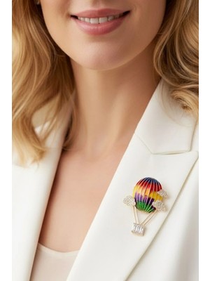 Caş Dekorasyon Karışık Renk Uçan Balon Model Broş