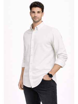 Classics Men Plus Barkod Uzun Kol Slim Fit Erkek Gömlek - 7579