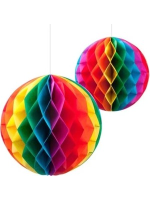 EkoAlışverişDünyam Rengarenk Kağıt Süs Fener 30 cm 1 Adet