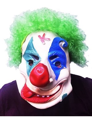 EkoAlışverişDünyam Yeşil Afro Peruklu Palyaço Maske