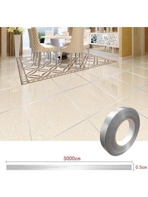 EkoAlışverişDünyam 0.5 cm Kalınlık Gümüş Fayans Arası Şerit Bandı 50 Metre Banyo Derz Dekor Bandı