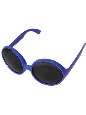 EkoAlışverişDünyam Yuvarlak Yeşilçam 80 Li 90 Lı Yıllar Parti Gözlüğü Retro Mavi Renk
