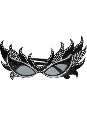 EkoAlışverişDünyam Taşlı Siyah Alev Parti Gözlüğü