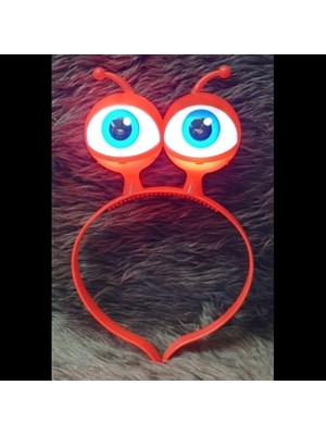 EkoAlışverişDünyam LED Işıklı & Pilli Uzaylı Göz Parti Tacı Kırmızı Renk