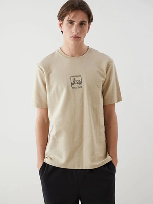 Lc Waikiki Yeni Sezon Bisiklet Yaka Nakışlı Erkek Tişört