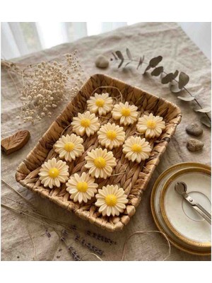 Beyra Decor Söz Nişan Hediyelik Papatya Mum Seti 10 Adet – El Yapımı Dekoratif Mum