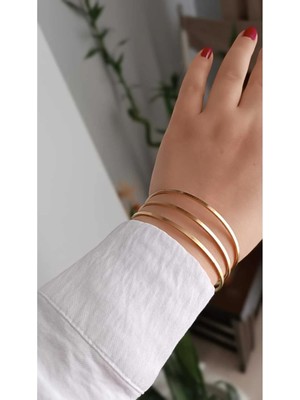 316L Çelik Kararma Yapmaz 3lü Ajda Bilezik 6,5cm