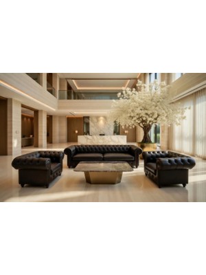 Trendyofix TX-500 Serisi Ortopedik Makam Ofis Oturma Grubu - 3+1+1 Bekleme Seti - Siyah