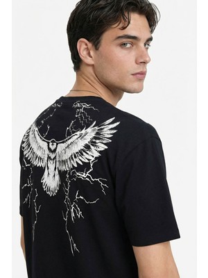 Defacto Boxy Fit Siyah Erkek T-Shirt F8170AX/BK81