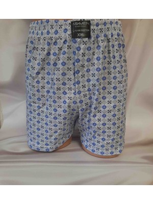 Shine Elagance Siyah Desenli %100 Cotton Beli Lastikli Tek Düğmeli Penye Erkek Boxer