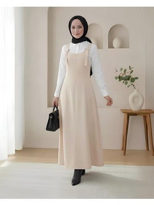 Modamorfo Yarım Fermuarlı Gabardin Jile  -Taş