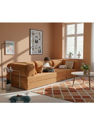 Herev Home Decor Herev K300X100 Köşekoltuk Takımı Yıkanabilir Kadife Kumaş Şark Köşe