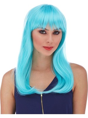 EkoAlışverişDünyam Turkuaz Mavi Parti Peruğu
