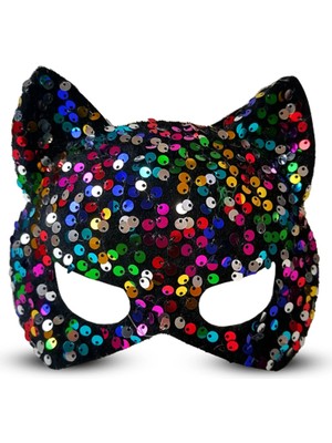 EkoAlışverişDünyam Siyah Kadife Payetli Parti Maskesi