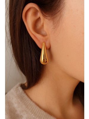 Çelik Damla Model Xupıng Rose Küpe