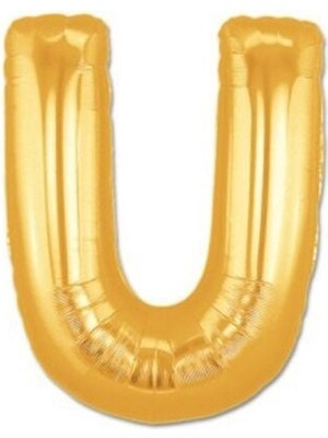EkoAlışverişDünyam Altın Sarısı Folyo U Harfi Balon 1 Metre