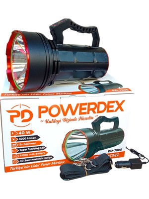 Azrlya 40W 4000 Lümen Şarjlı El Feneri Projektör PD-7800