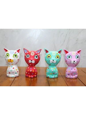 EkoAlışverişDünyam Ahşap Tekli Kedi