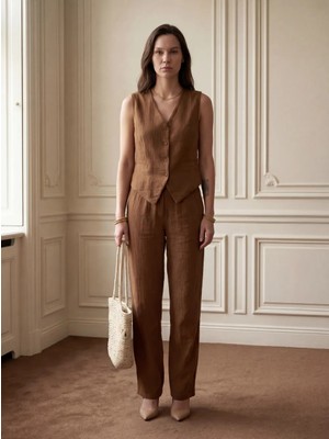 Lizay Müslin Yelekli Takım