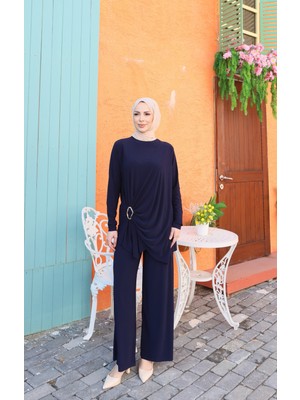 Nisum Moda Yanı Tokalı Sandy Pantolonlu Takım